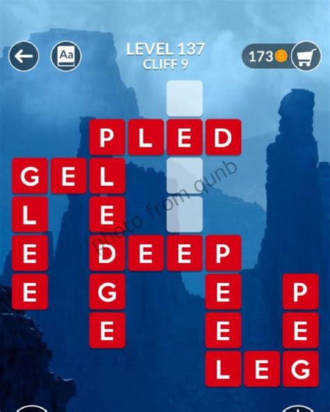 Wordscapes Level 137, Cliff 9.